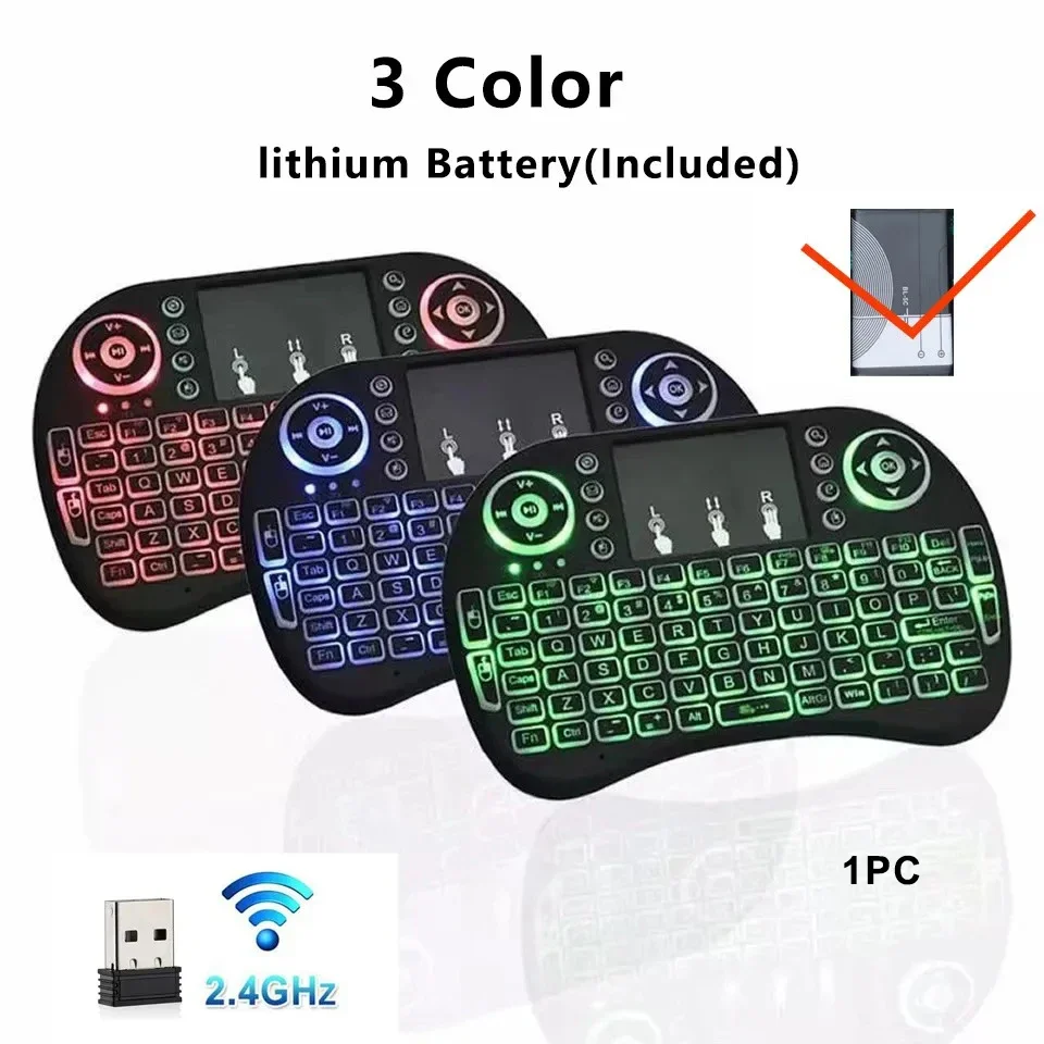 Compact Wireless Backlit Keyboard with Touchpad & Air Mouse Functionality