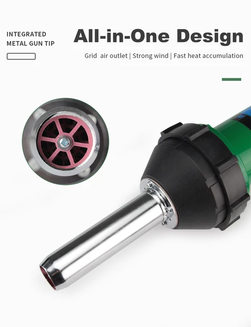 Pistola Saldatrice Aria Calda 220V 1600W Professionale - Per Saldature HDPE, TPO E Materiali Plastici