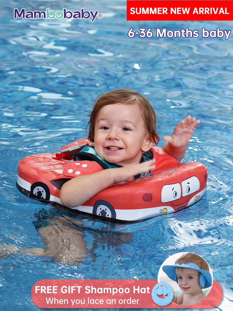 Mambobaby Baby Pool Float with Crotch Safe Strap for Infant Non-Inflatable Natation Buoy Children's Beach Toys 6-36 Months