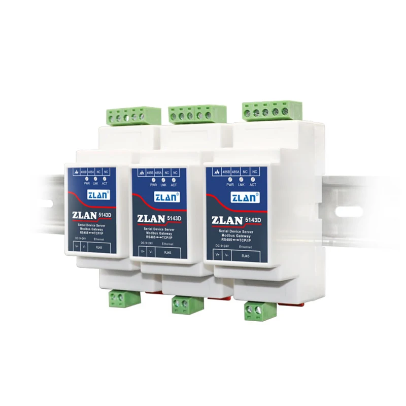 프로모션 ZLAN5143D DIN 레일 RS485-이더넷 RJ45 변환기 서버 장치 Modbus RTU TCP 게이트웨이