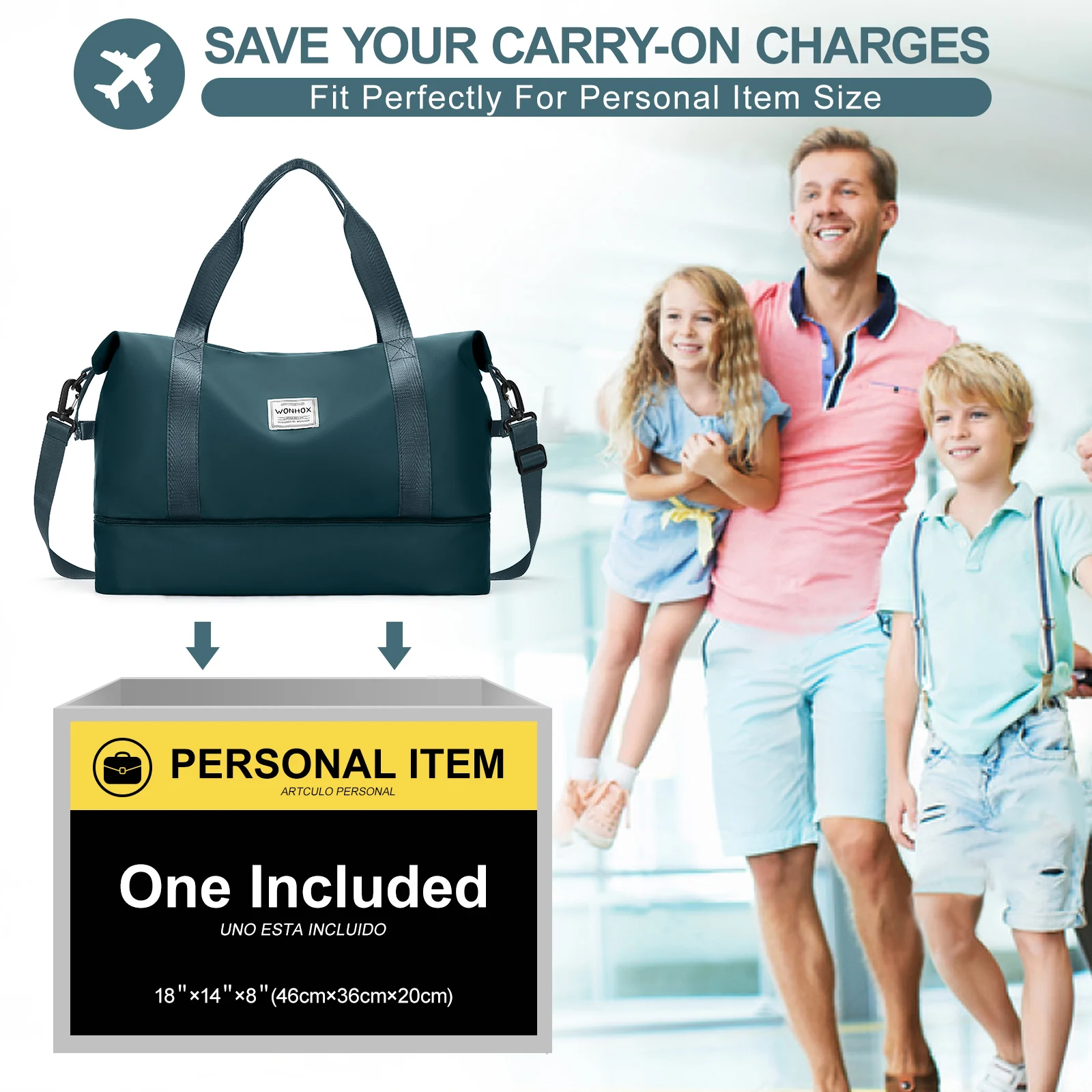 Large Capacity Lightweight Travel Duffle Bag Carry-On Luggage for Women Men, Weekend Gym Bag with Shose Compartments, Travel Bag