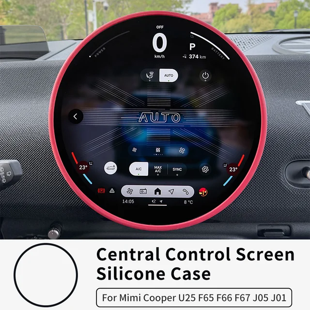 Protecteur d'écran pour Mini Cooper F65 F66 U25 J01 J05 F67 Countryman, contrôle Central de voiture, Navigation, anneau en Silicone, accessoires 1