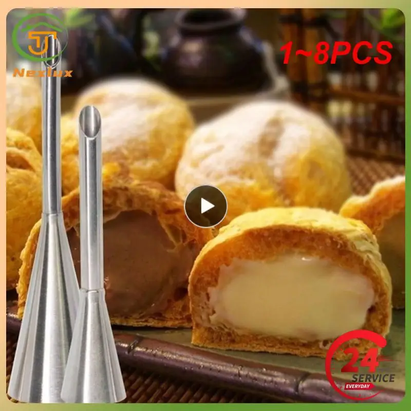 

1~8PCS Reusable Puff Cake Icing Piping Tip Silicone Pastry Bag Cream Cupcake Butter Tube Nozzle Decor Baking Bags Kitchen Tools