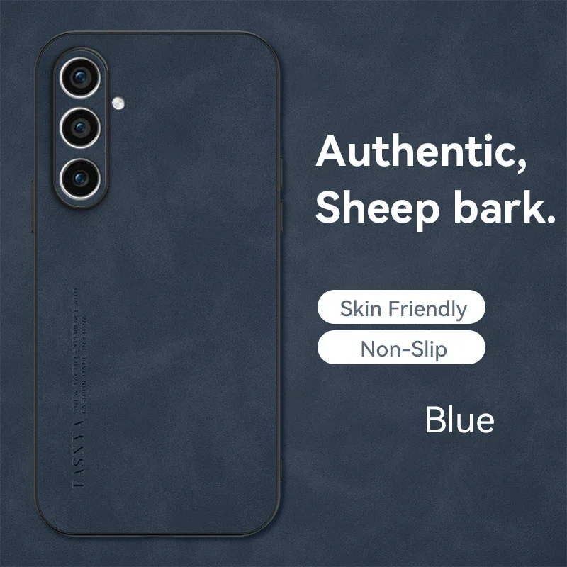 Luxury Matte Sheepskin Leather Phone Case - Elegant Back Cover