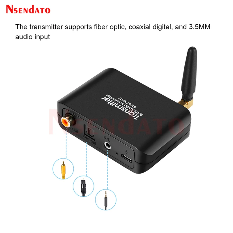 50M 2 4G Wireless Wifi Audio Music stereo Transmitter Receiver Adapter With 3.5mm R/L For AC-3/DTS/PCM TV Computer CD