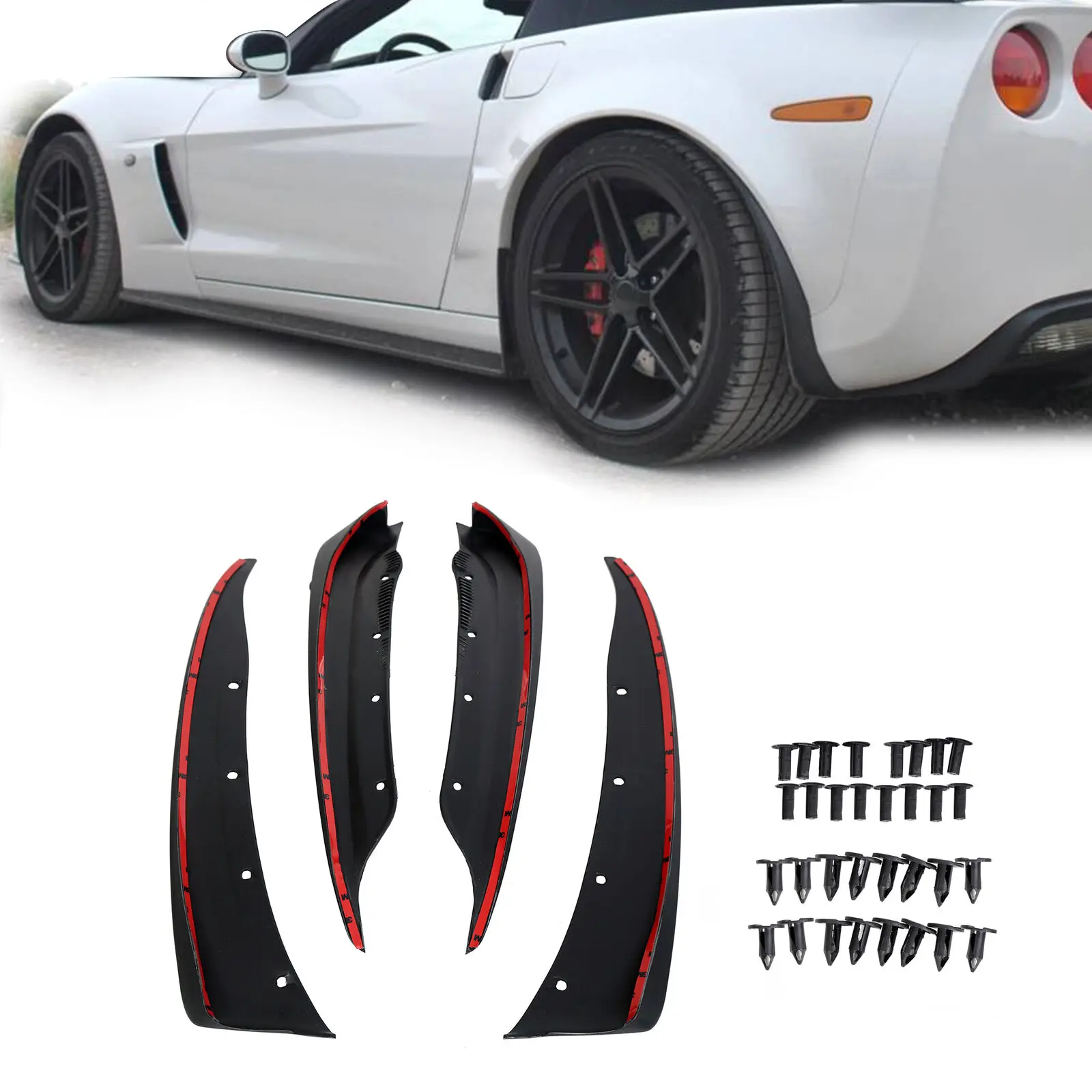 Car Front Rear Mud Flaps Splash Guards for Chevrolet C6 Corvette