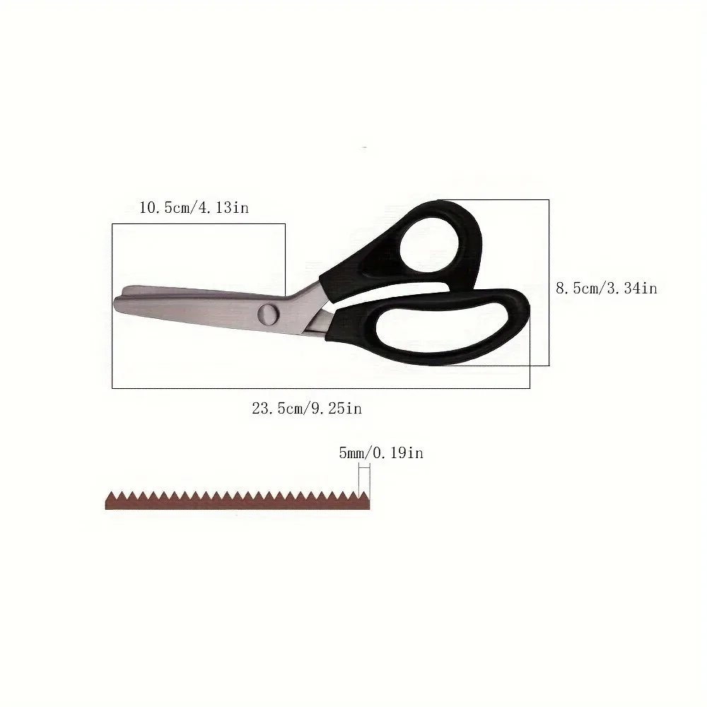 고탄소 스테인리스 스틸 지그재그 가위 - 정밀한 절단을 위한 날카로운 삼각형 치아, DIY 수공예, 바느질, 재봉에 이상적