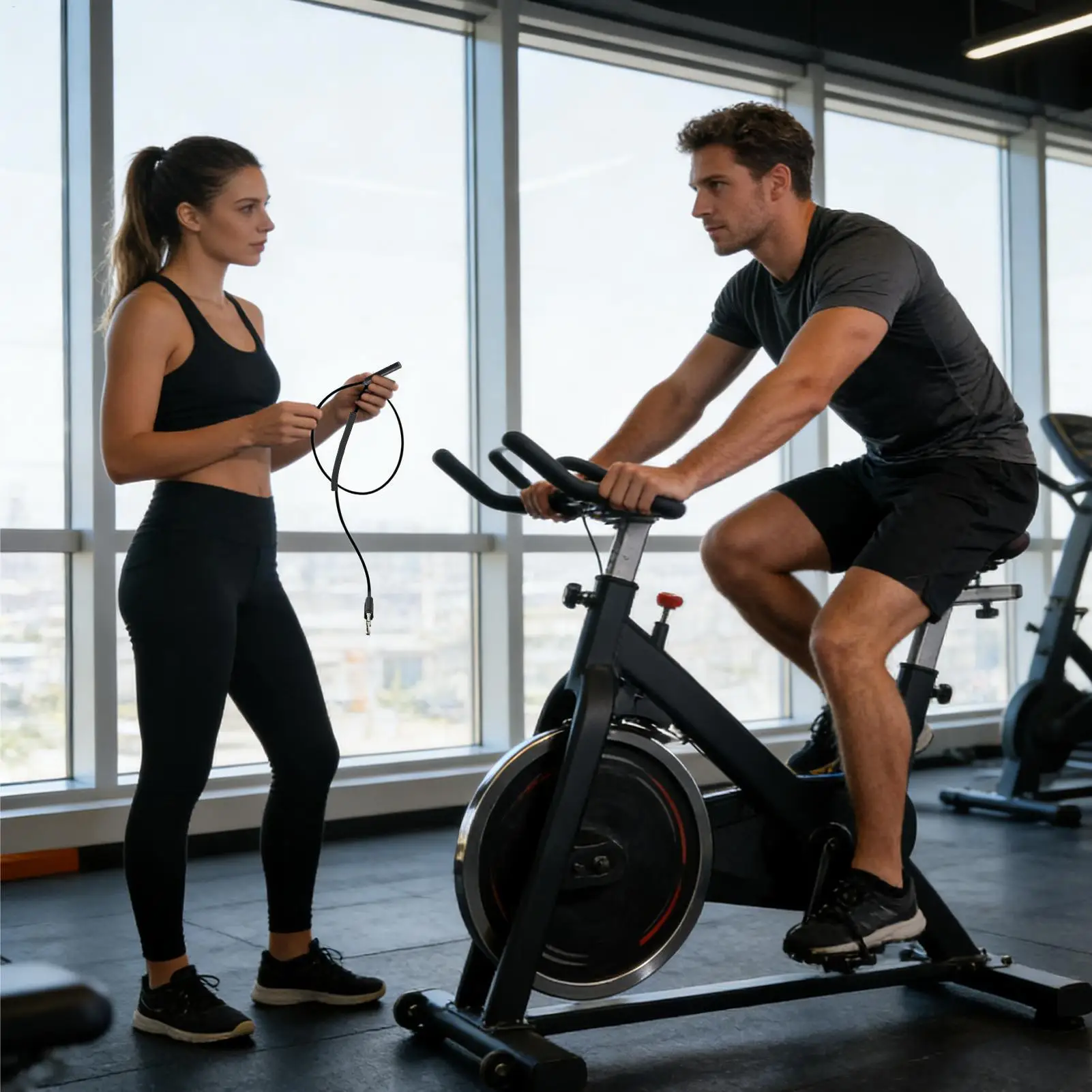 심장 강화 운동 기구 센서 케이블 고정식 자전거 코드 유도 와이어 (차고, 가정..