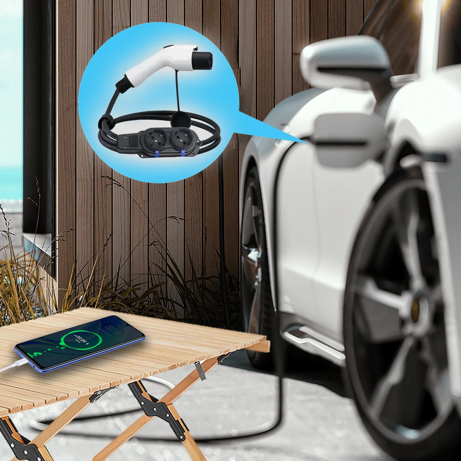 V2L connector EV charging adapter Electric Car Side Discharge Plug EV V2L GB/T EV charging BYD NETA Vehicle Charger Outdoor Camping Extended Plug Socket