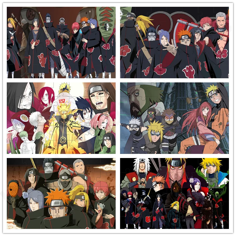 

Anime Naruto Puzzle Wooden Jigsaw Adult Decompression Cartoon Anime Characters Puzzle Children's Educational Toy Christmas Gifts