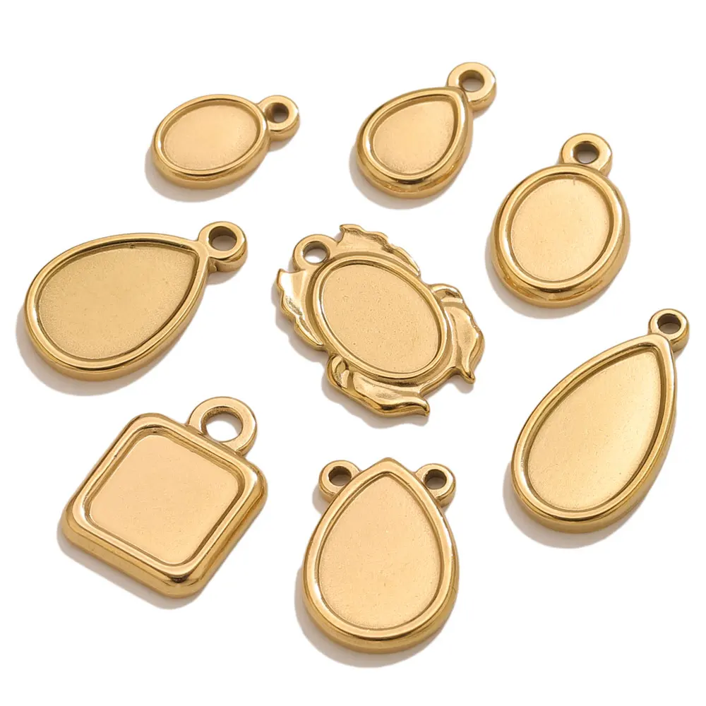 5 Stück Edelstahl Ovale Anhänger-Cabochon-Basen, Rohlinge für Harz-Cameo-Anhänger, Schmuckherstellungszubehör – Detail 9