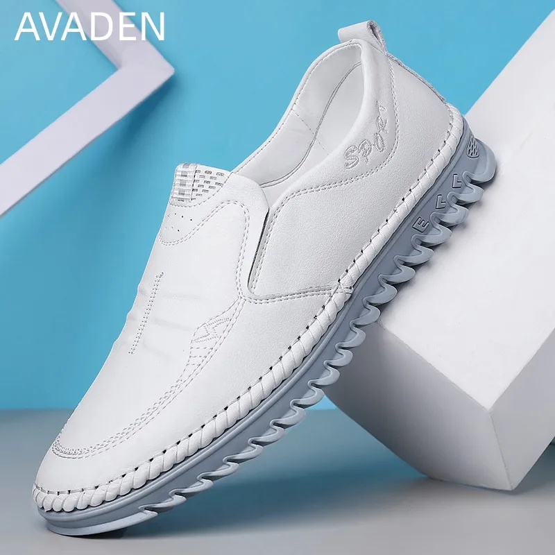 

New Men Casual Shoes Leather Spring Summer Mens Dress Shoes Fashion Man Sneakers Breathable Mens Loafers Luxury Brand Boat Shoes
