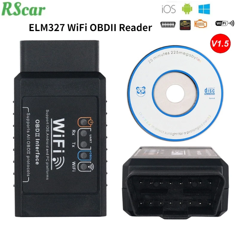 ELM 327 V1.5 WIFI OBD2 Reader Scanner Car Diagnostic Tools for Android/IOS