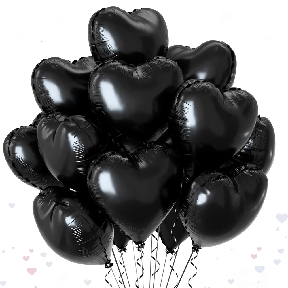 10-Pack Rose Red & Pink Heart Foil Balloons for Romantic Celebrations