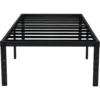 18 inch double bed frame without springs, heavy-duty high metal double bed frame, noise free, easy to assemble, black 1