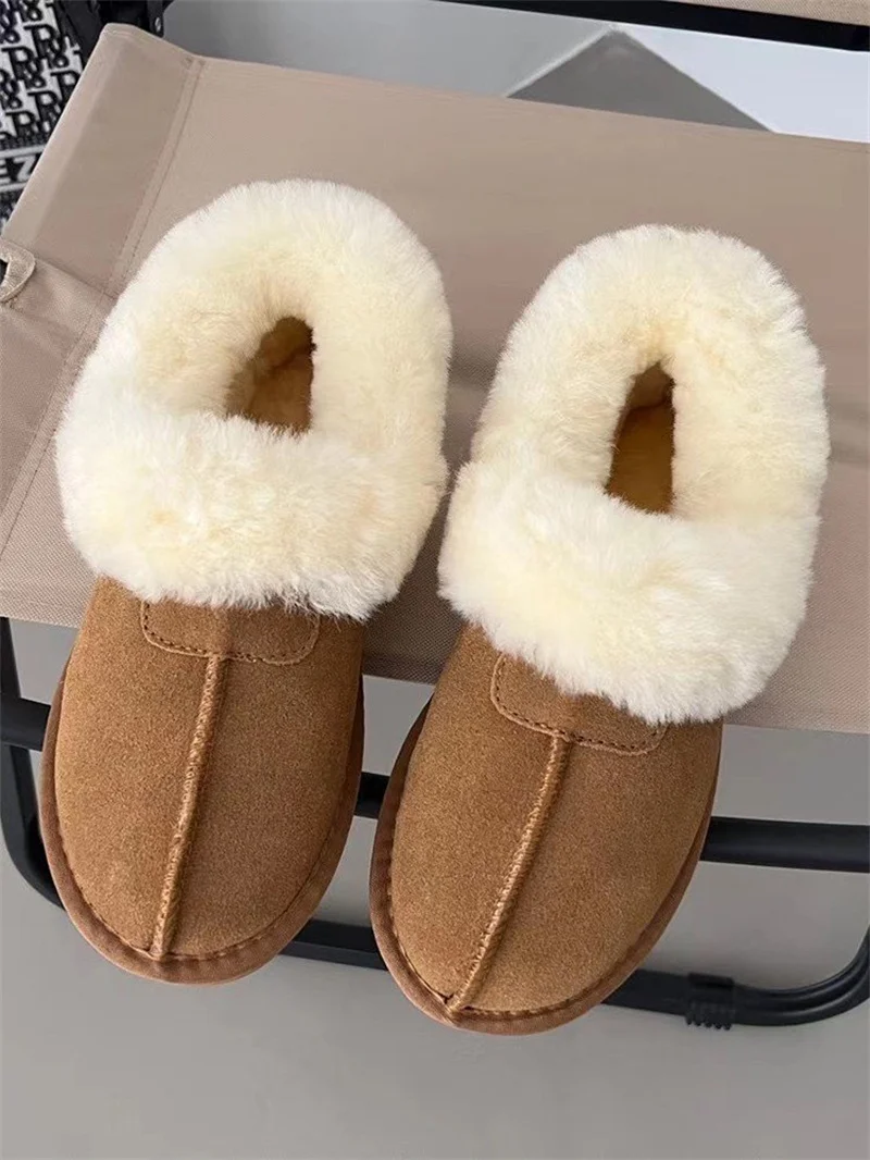 Tanie 2023 nowe niskie zamszowe buty na śnieg futro sklep