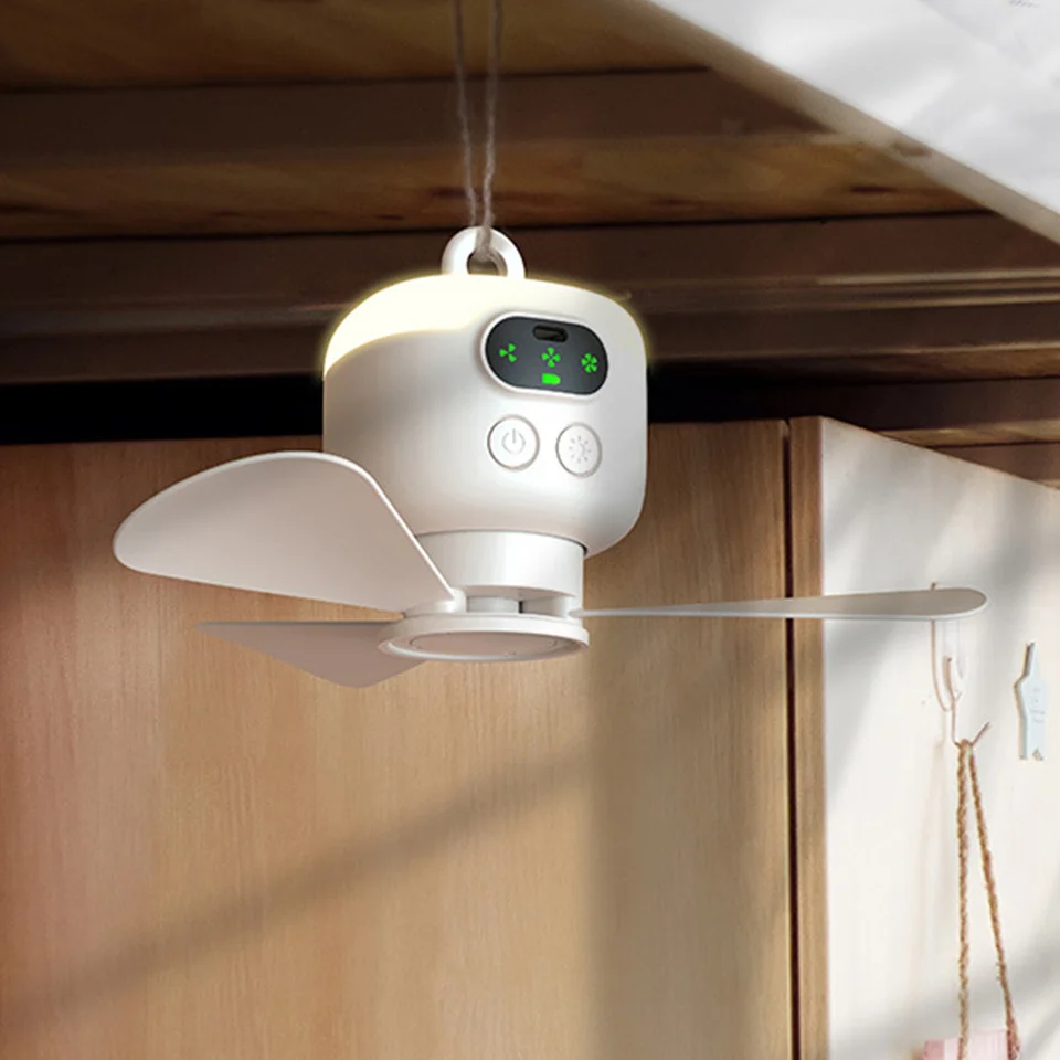 Rechargeable Portable Wireless Ceiling Fan with Light