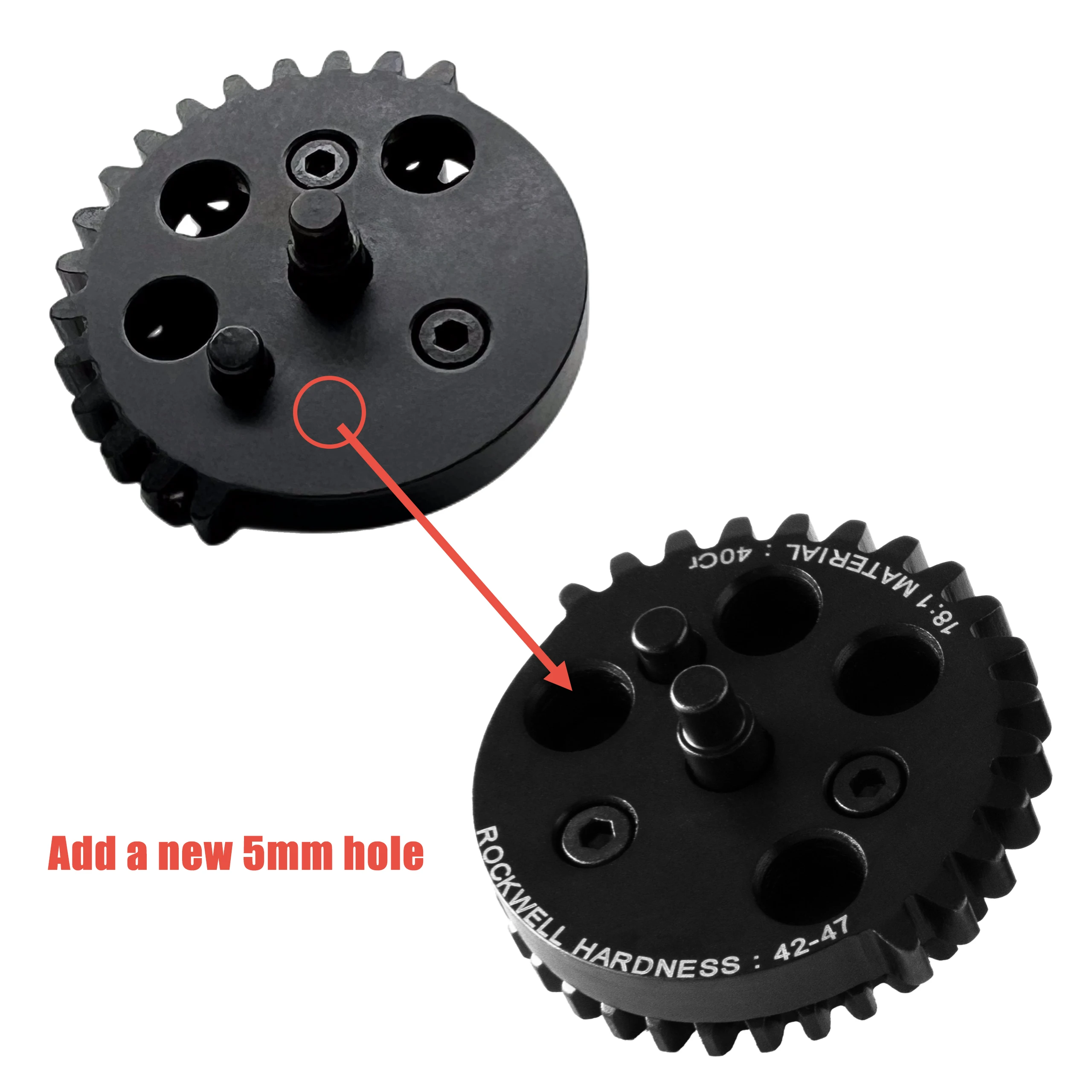 Presale Super High Speed CNC Steel Cut 40Cr Series Tactical Gear Set 12:1/13:1/16:1/18:1 for AEG EBB Version 2/3 Airsoft Gearbox 3