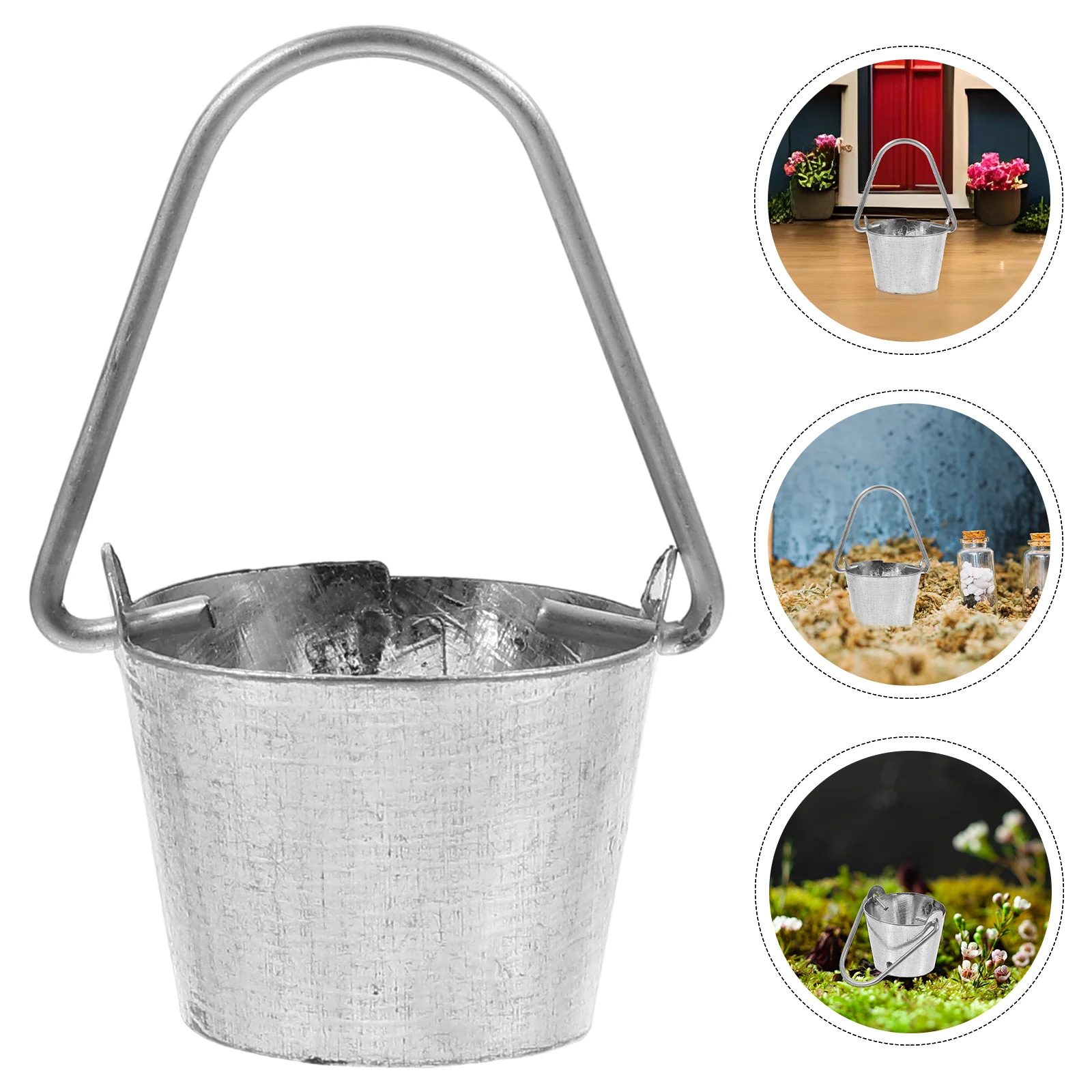 6 Pcs Mini Secchio Modello Simulato Barrel House Toy Vasi Da Fiori Food Play Models Accessori Piccola Piccola Figurina