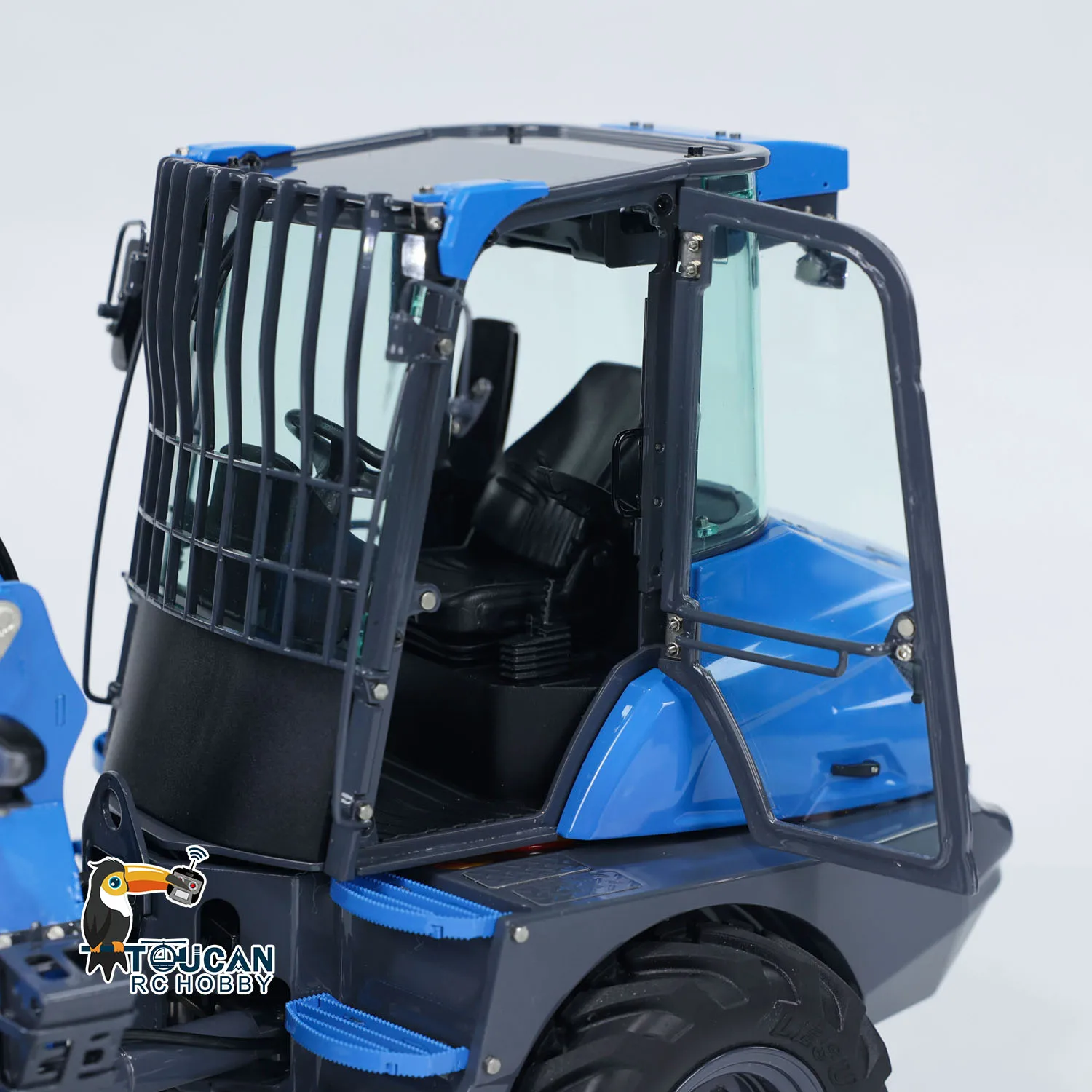 US Stock LESU RC Hydraulic Loader 1/14 RC Fork Truck Telescopic Arm AT1050 Radio Control Loaders Light Sound Model Vehicle Toys 6