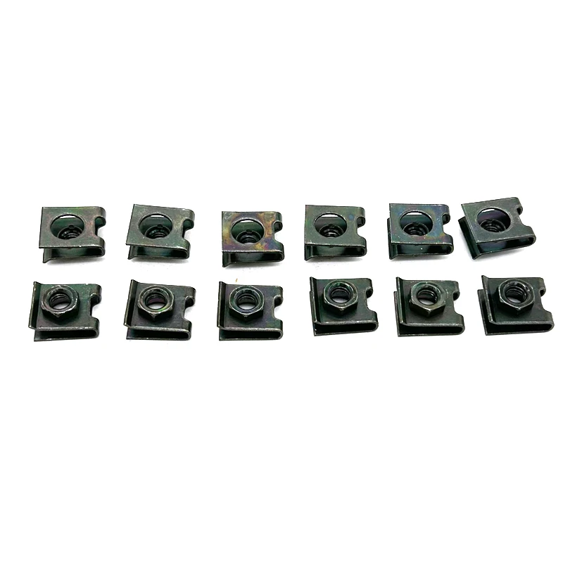 12pcs M6 Motorcycles Screw Fastener Clips U-Type Clip Nut Anti-rust Protection Clip Screw Buckle