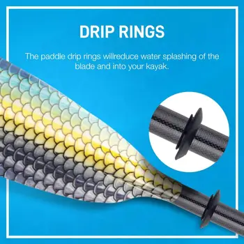 Watersports Fiberglass Kayak Paddle for Adults- Ideal for Touring, Fishing and Boating- 90.5 inches / 230CM Adjustable wi 5