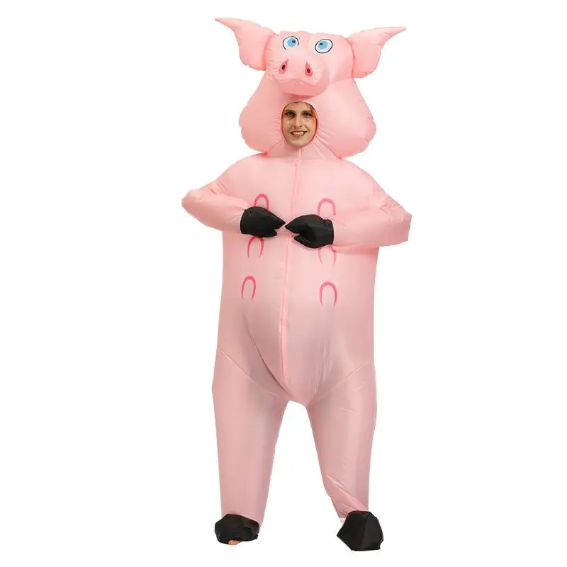 

Inflatable Pig Costume Adult Masquerade Funny Blow up Outfit Christmas Halloween Cosplay Fancy Dress Theme Party