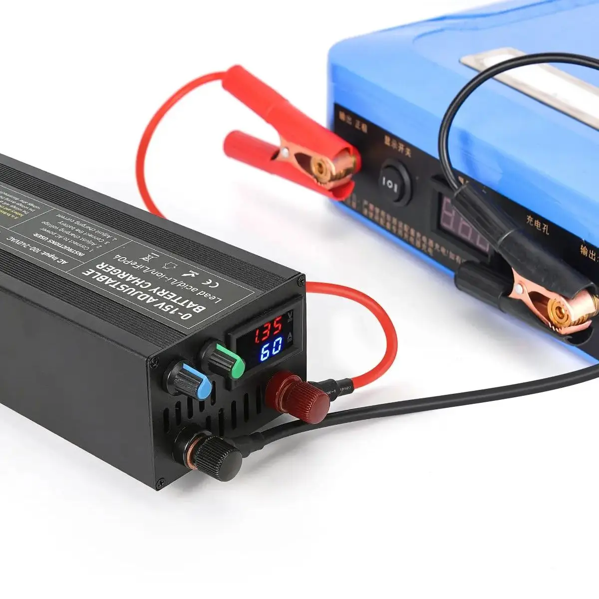 Charger adapter battery charger fast charger battery charger adapter Lifepo4 Charger 12V 60A 100A Lithium Battery Charger 110V-240V Input 0-15V Adjustable Quick Fast Adapter Lifepo4 Battery