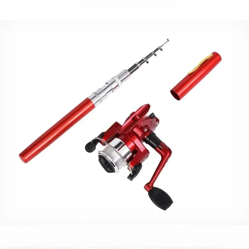 20cm Portable Pocket Telescopic Mini Fishing Pole Pen Shape Folded Fishing Rod With Reel Wheel Portable Mini Rod fishing rod