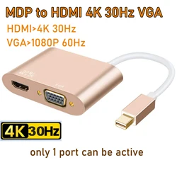 Universal Mini DisplayPort to HDMI/DVI/VGA Converter Cable - Adapter cable (VGA HDMI 4K)