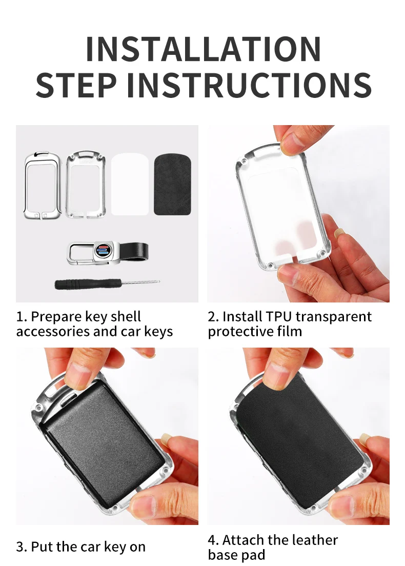 Custodia per chiave intelligente per auto in pelle metallica per Volvo XC40 XC60 XC90 S60 S90 V90 T5 T6 T8 custodia protettiva accessori per borsa Fob - S7cce632950f242b78e75404fbd9c5a2dw