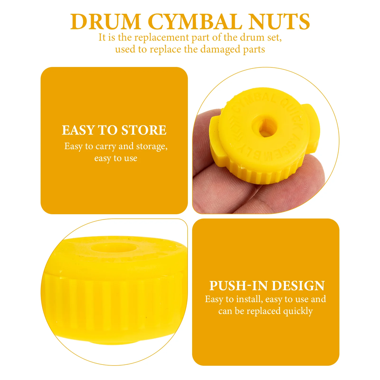 Cymbal Nut Smooth Surface Drum Nuts Adjustment Tool Cymbals Plastic Abs Repair Kit