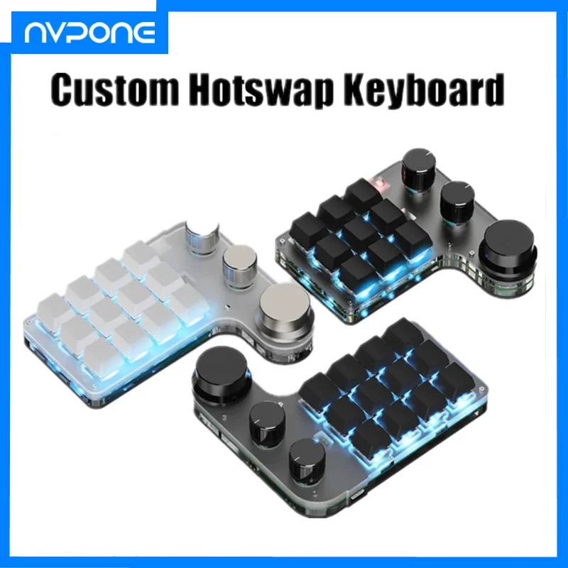 

Mechanical Hotswap Macropad Programming Macro Custom Knob Keyboard RGB 3 Key Copy Paste Mini Button Photoshop Gaming Keypad