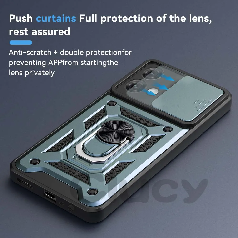 Shockproof Armor Protective Phone Case with Slide Camera Cover
