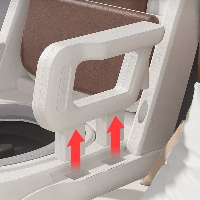 Simple Elderly Toilet, Adult Mobile Commode Chair, Indoor Use, Mobile Toilet with Sensor Light for Convenience, Commode Seat 2