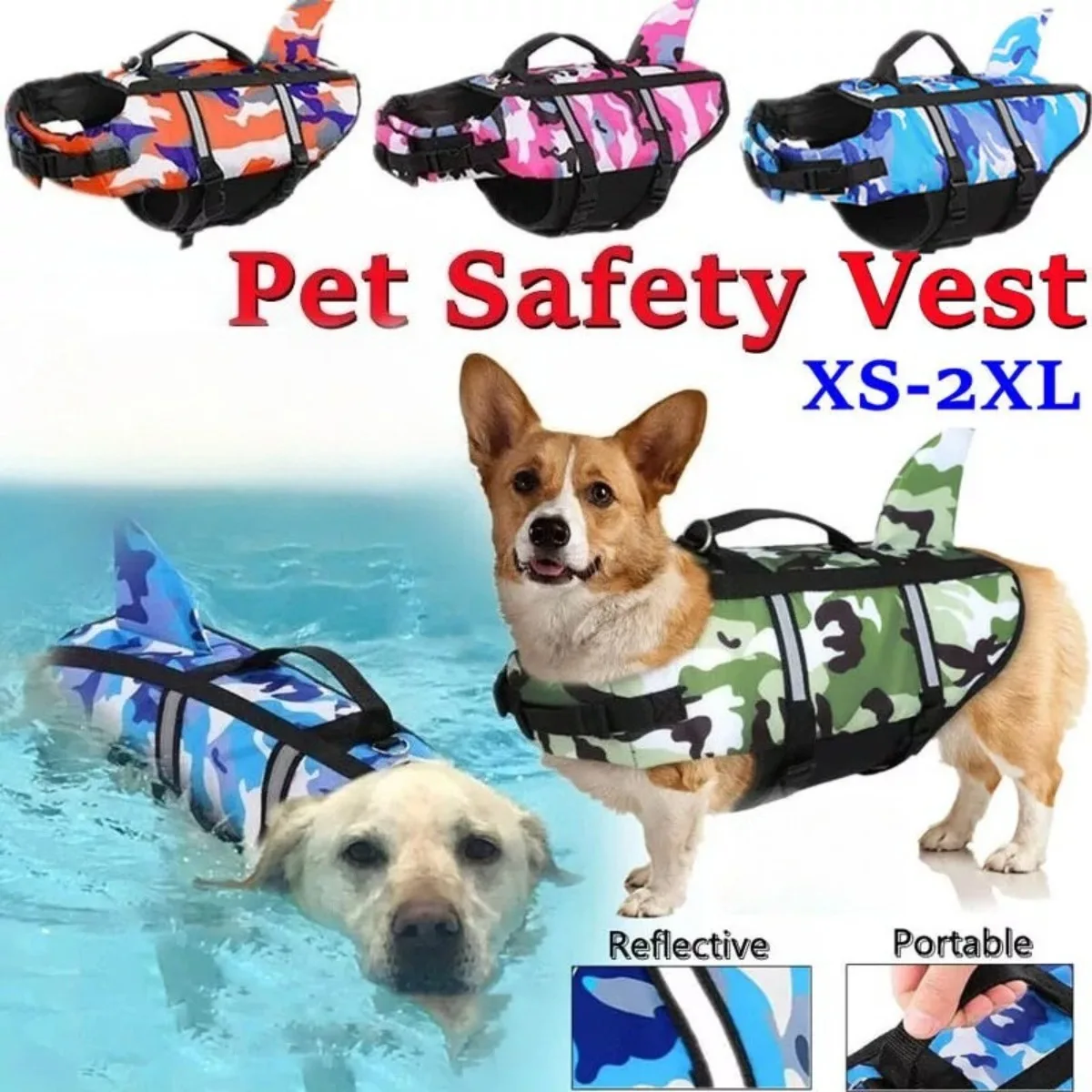 Life Jacket Dog Dog Swimming Vest With High Flotation And Rescue