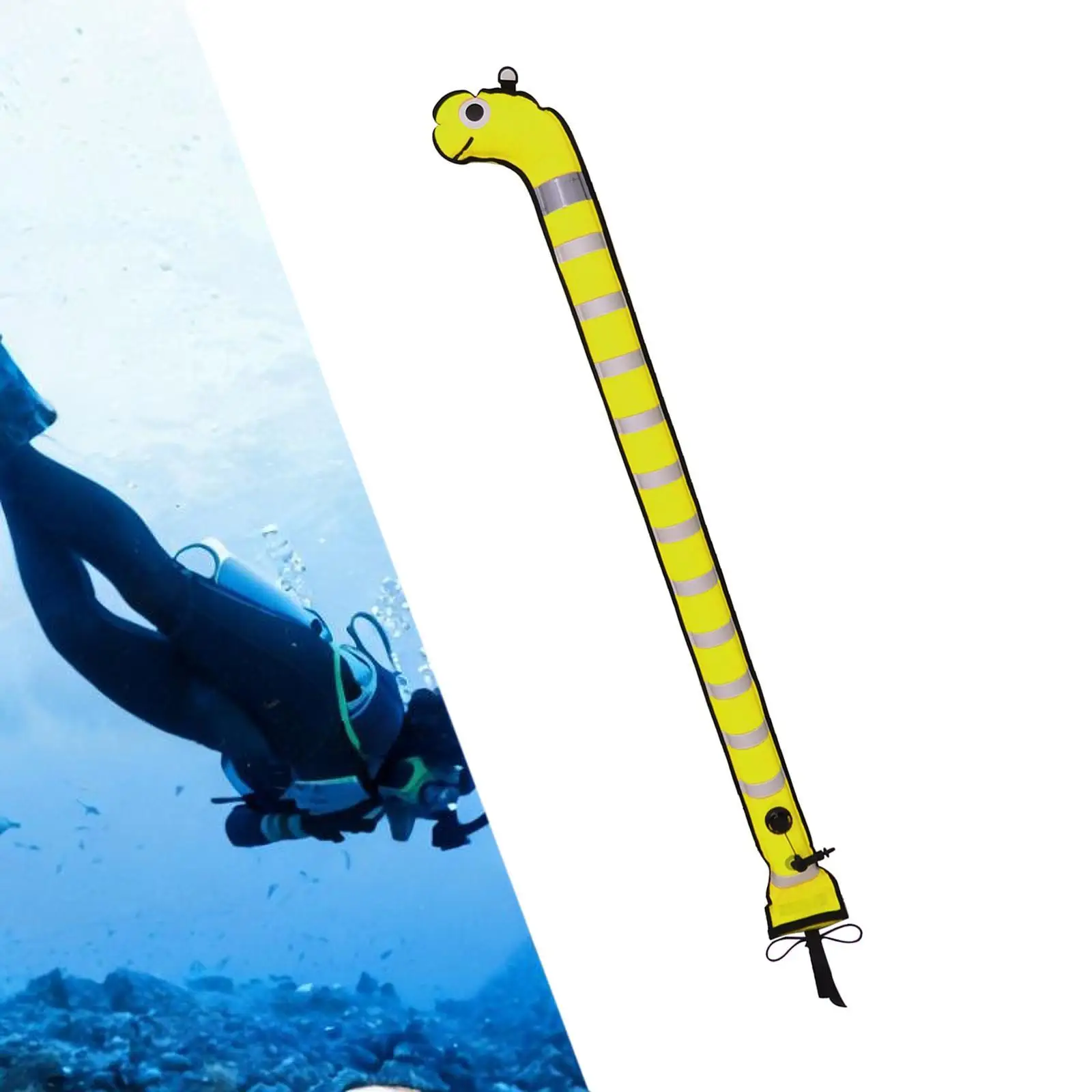 Surface Marker Buoy Snorkeling Marking Location of Divers High Visibility with Reflective Strip Scuba Surface Marker Signal Tube