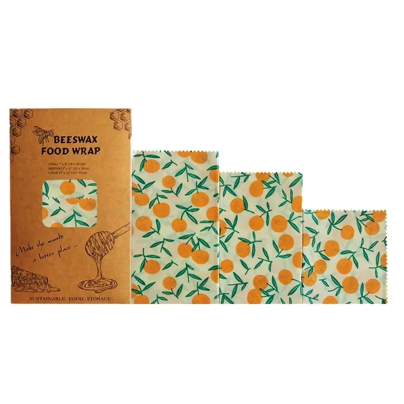 Eco-Friendly Organic Beeswax Food Wrap - Reusable Fresh-Keeping Cloth