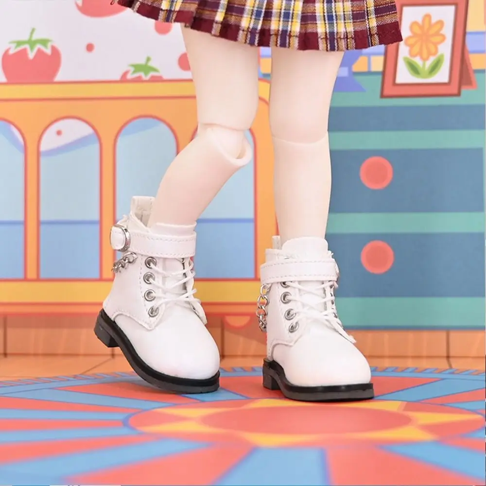 30cm Puppen schuhe Mode Pu Leder Kette Martin Stiefel für 1/6 bjd Puppe Kleidung Zubehör Spielhaus Kinderspiel zeug – Detail 7
