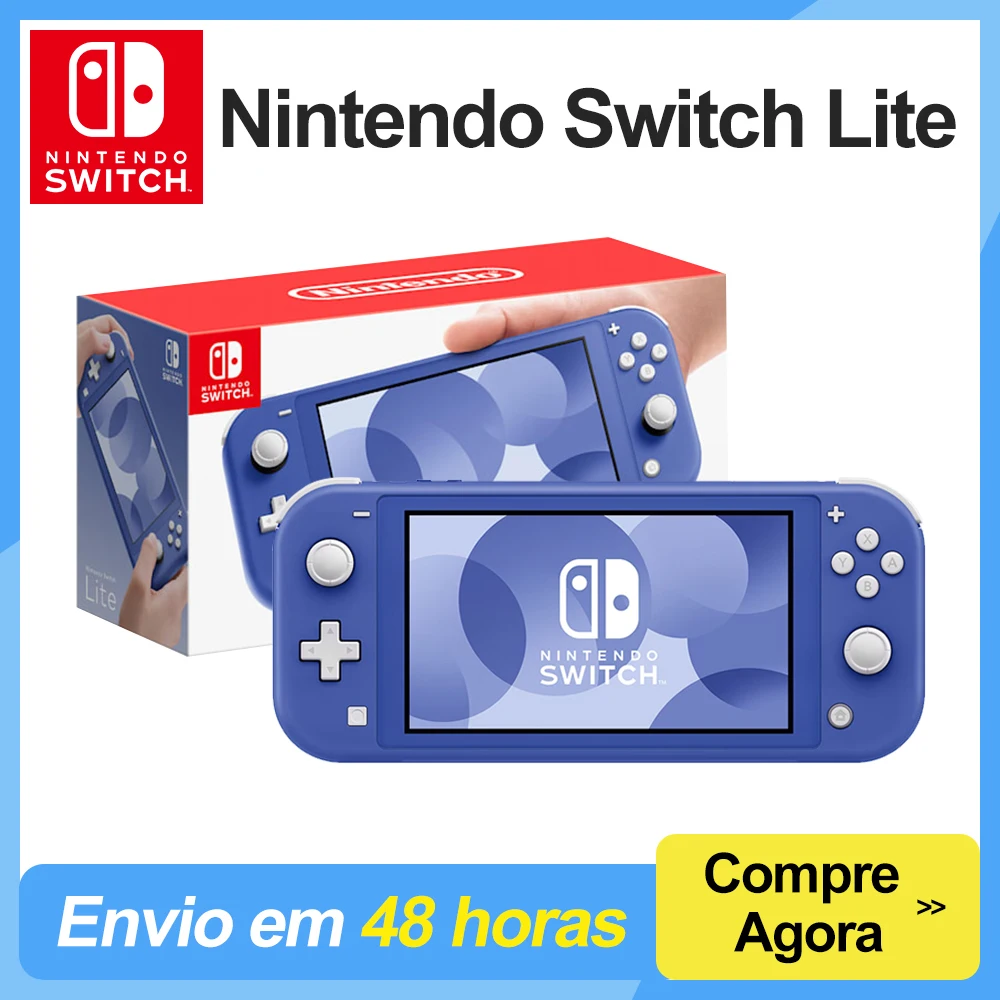 Nintendo Switch Lite Azul vídeo Game Console, Leve e Portátil, Tela de Toque LCD, Múltipla Cor