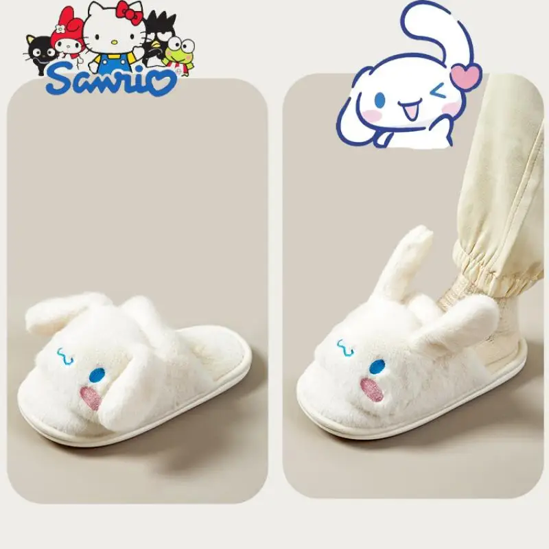 

Sanrio Kawaii Cotton Slippers Cartoon Anime Cinnamoroll Moving Ears Series Home Indoor Warm Slippers Anime Cute Cartoon Gifts