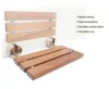 DIYHD 34X51CM Teak Wood Floding Shower Seat Wall Mount Fold Down Shower Bench(20inch) 3