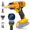 400W Cordless Heat Gun 50℃-550℃ Variable Temperature with LCD Digital Display Hot Air Gun for Dewalt 20V Battery (No Battery) 1