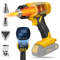 400W Cordless Heat Gun 50℃-550℃ Variable Temperature with LCD Digital Display Hot Air Gun for Dewalt 20V Battery (No Battery) 1