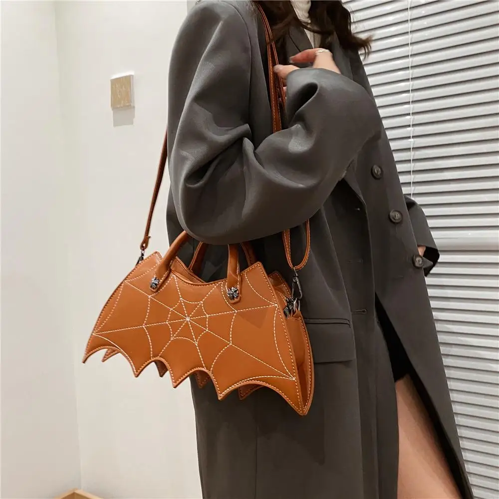 

Bat Wing Shaped Top Handle Bag Novelty Adjustable Strap PU Leather Halloween Crossbody Bag Double Handle Handbag for Women