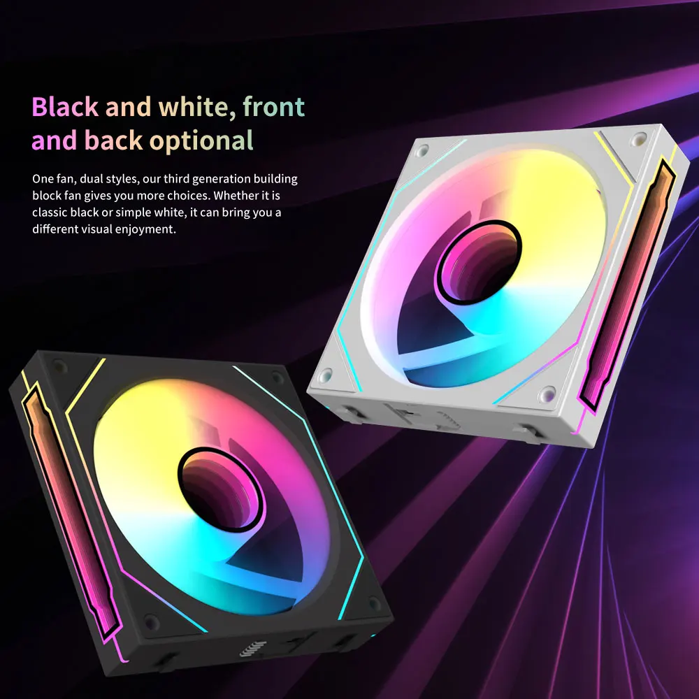 Cableless Silent PC Case Fan with ARGB Lighting - Triple Pack, 120mm