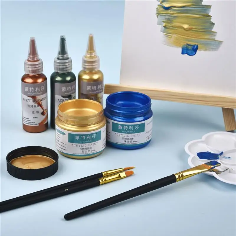 100ml Gold Acrylic Paint Metallic Color Pigment Waterproof Gypsum Toys  Statuary Coloring DIY Painting Graffiti Colorant - AliExpress