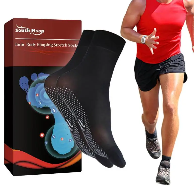

Tourmalines Ionic Body Shaping Stretch Socks With Gel Point Blood Circulation Massage Elastic Socks For Outdoor Sports Fitness