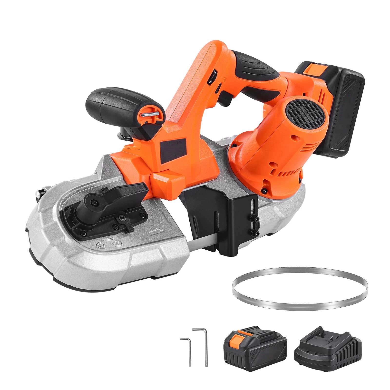 SucceBuy 20V Portable Band Saw Bandsaw with Brushless Motor Cordless and Compact Portaband Hang Hooks for Cutting Metal Wood
