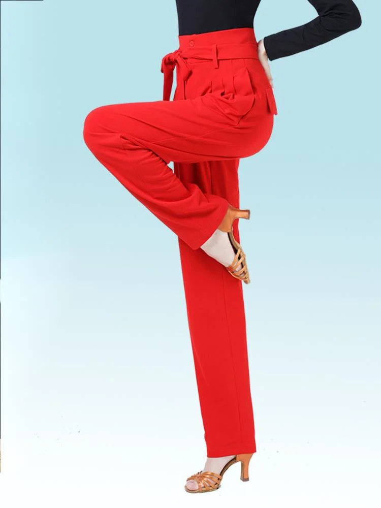 

Solid Color Ballroom Standard Pants Women Gothic Clothes Dance Classical High Waist 2023 Hippie Modern Latin Urban Trousers